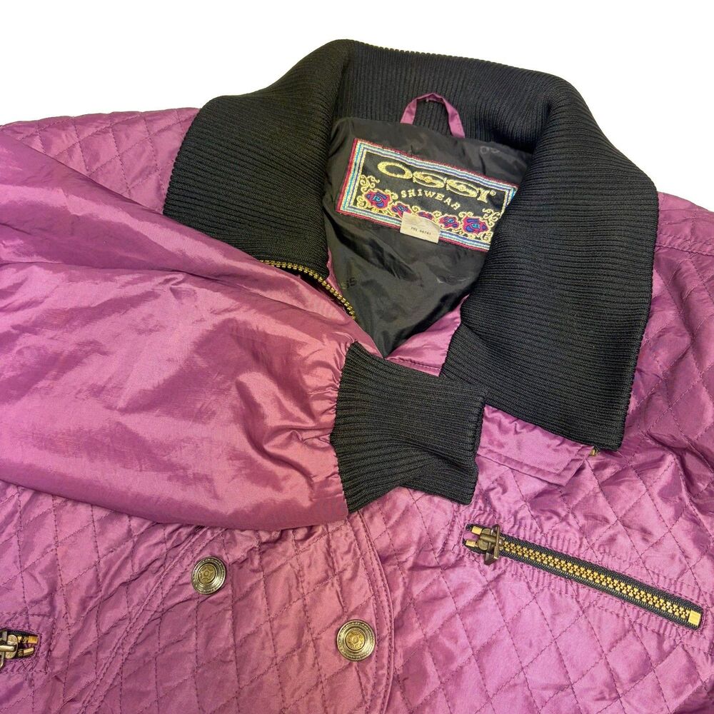 Vintage Ossi Ski Jacket Women’s S Purple Polyester and Nylon Full Zip W/ Bottons
